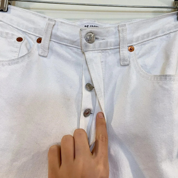 REDONE 70's Bootcut High Waist White Designer Classic Casual Denim Jeans 29 NWT - Picture 8 of 11